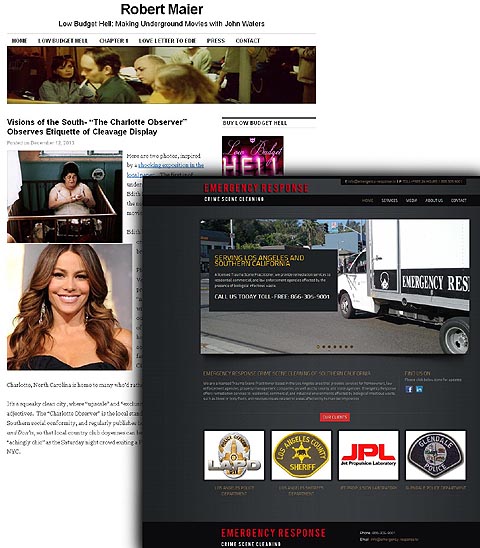 Screen captures of websites for Robert Maier and Emergency Response